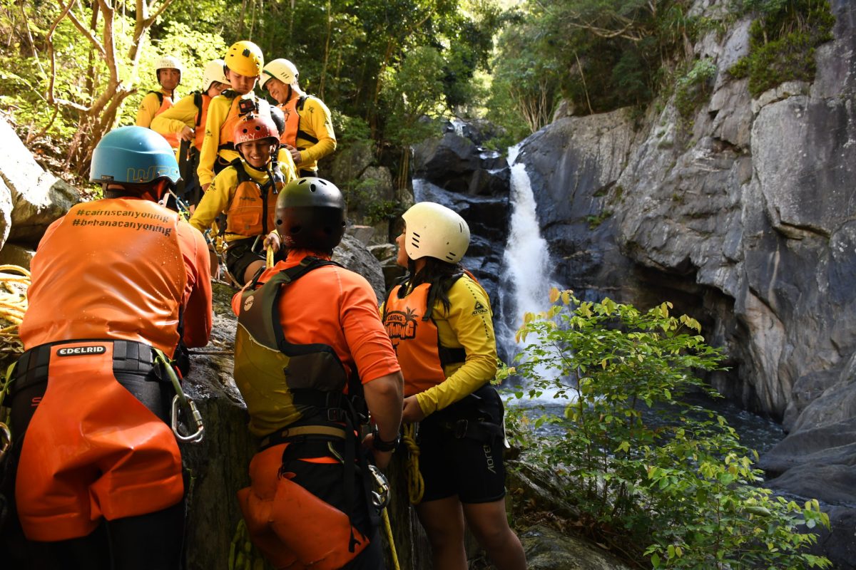 Abseiling a waterfall