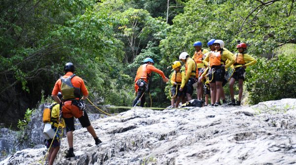 Participants Experiencing fun Cairns Waterfalls Rainforest