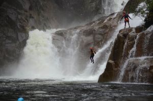 a waterfall in the snow